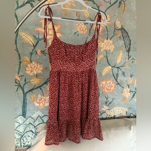 Princess Polly Red and Cream Floral Dress